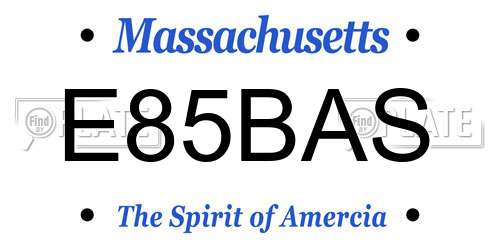 E85BAS Massachusetts License Plate