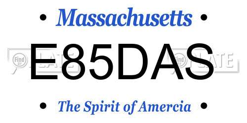 E85DAS Massachusetts License Plate