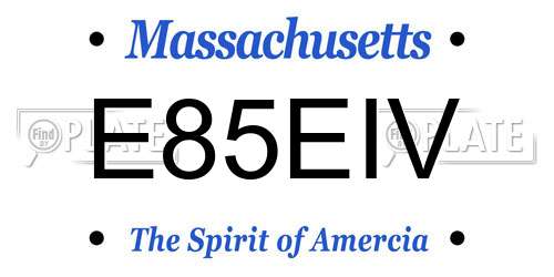 E85EIV Massachusetts License Plate