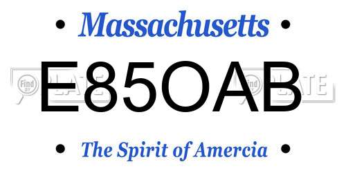 E85OAB Massachusetts License Plate