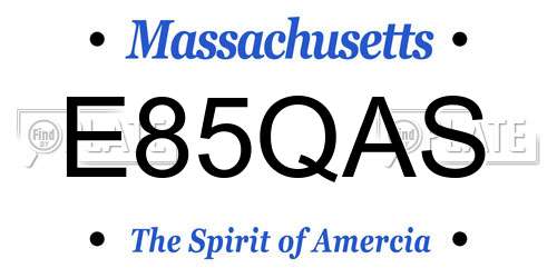 E85QAS Massachusetts License Plate