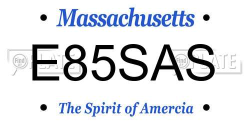 E85SAS Massachusetts License Plate