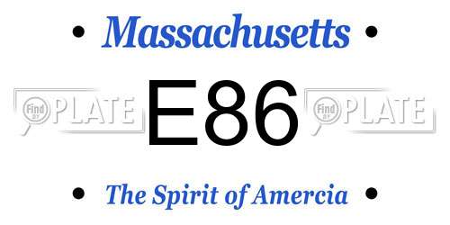 E86 Massachusetts License Plate