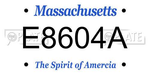 E8604A Massachusetts License Plate