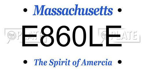 E860LE Massachusetts License Plate