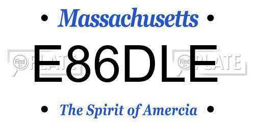 E86DLE Massachusetts License Plate
