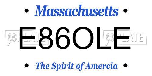 E86OLE Massachusetts License Plate