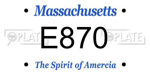 E870 Massachusetts License Plate