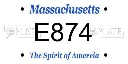 E874 Massachusetts License Plate