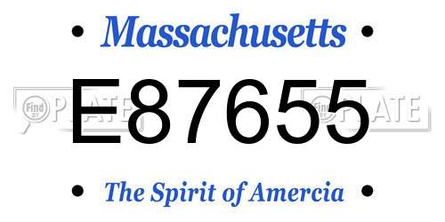 E87655 Massachusetts License Plate