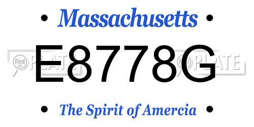 E8778G Massachusetts License Plate