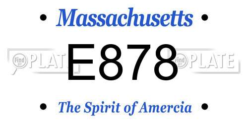E878 Massachusetts License Plate