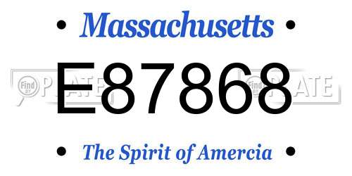 E87868 Massachusetts License Plate