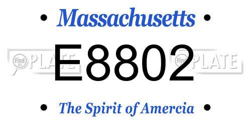 E8802 Massachusetts License Plate