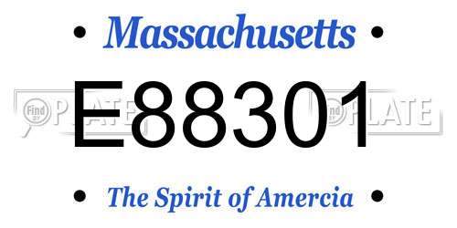 E88301 Massachusetts License Plate