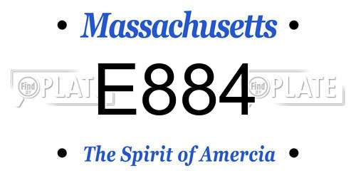 E884 Massachusetts License Plate