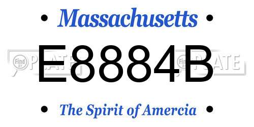 E8884B Massachusetts License Plate