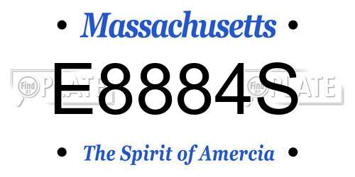 E8884S Massachusetts License Plate
