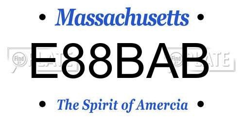E88BAB Massachusetts License Plate