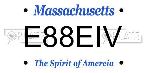 E88EIV Massachusetts License Plate