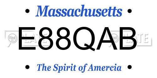 E88QAB Massachusetts License Plate
