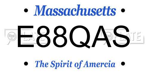 E88QAS Massachusetts License Plate