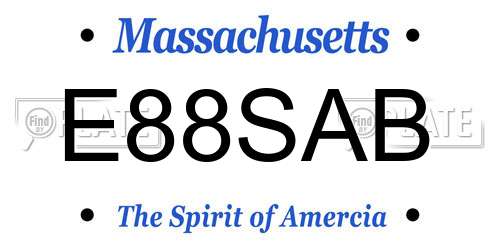 E88SAB Massachusetts License Plate