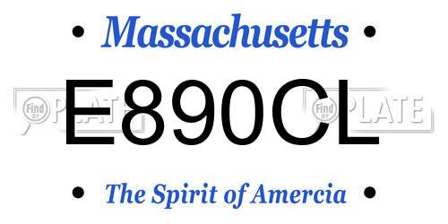 E890CL Massachusetts License Plate