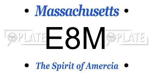 E8M Massachusetts License Plate