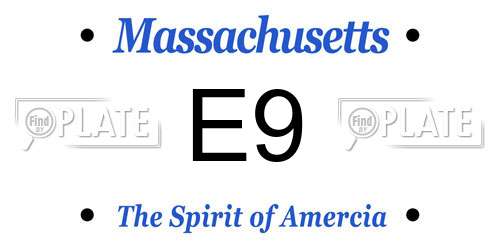 E9 Massachusetts License Plate