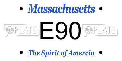 E90 Massachusetts License Plate