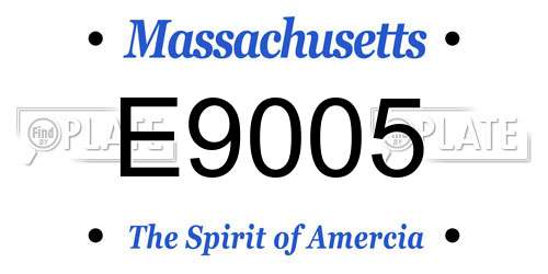 E9005 Massachusetts License Plate