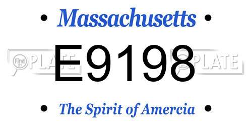 E9198 Massachusetts License Plate