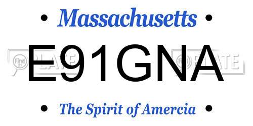 E91GNA Massachusetts License Plate