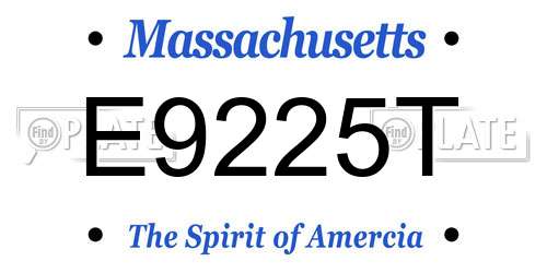 E9225T Massachusetts License Plate