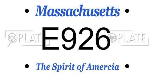 E926 Massachusetts License Plate