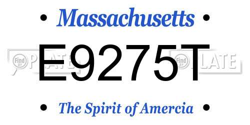E9275T Massachusetts License Plate