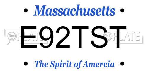 E92TST Massachusetts License Plate