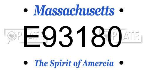 E93180 Massachusetts License Plate