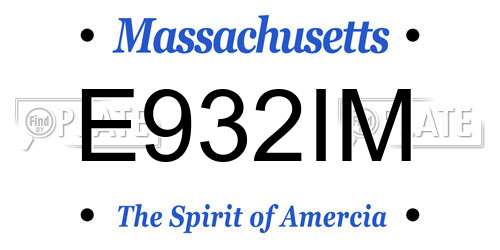 E932IM Massachusetts License Plate