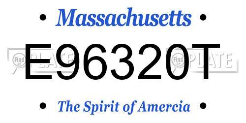 E96320T Massachusetts License Plate