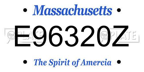 E96320Z Massachusetts License Plate