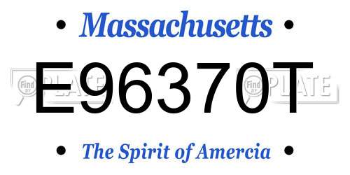 E96370T Massachusetts License Plate