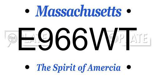 E966WT Massachusetts License Plate