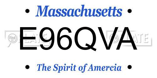 E96QVA Massachusetts License Plate