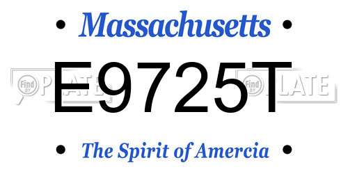 E9725T Massachusetts License Plate