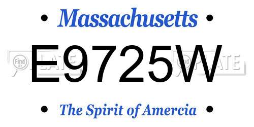 E9725W Massachusetts License Plate
