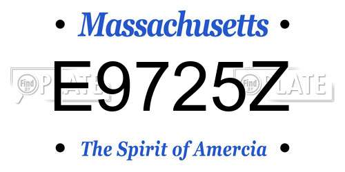 E9725Z Massachusetts License Plate