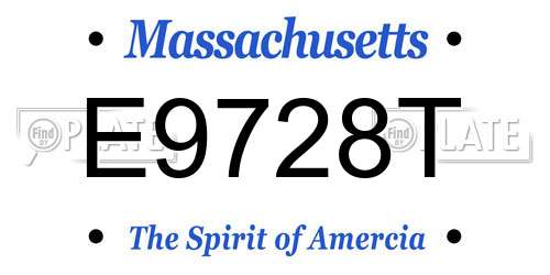 E9728T Massachusetts License Plate