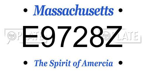 E9728Z Massachusetts License Plate